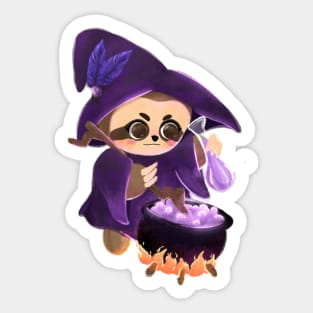 cute little witch and poisson Sticker